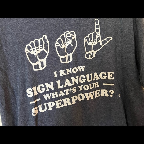 Gildan Blue Sign Language Tee - Picture 2 of 4